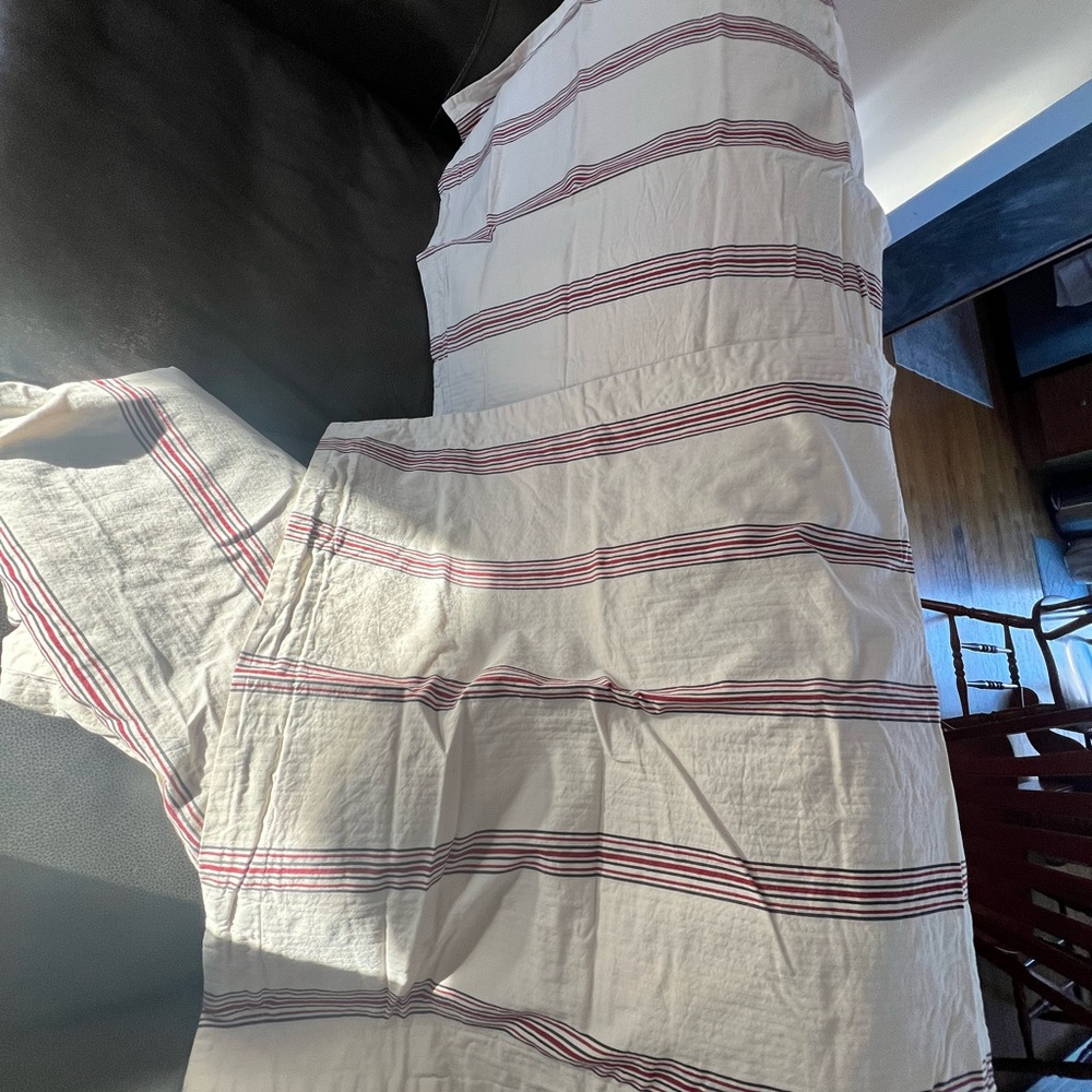 Pottery Barn Red and Black Striped Duvet Cover With Euro Shams - Picture 6 of 9